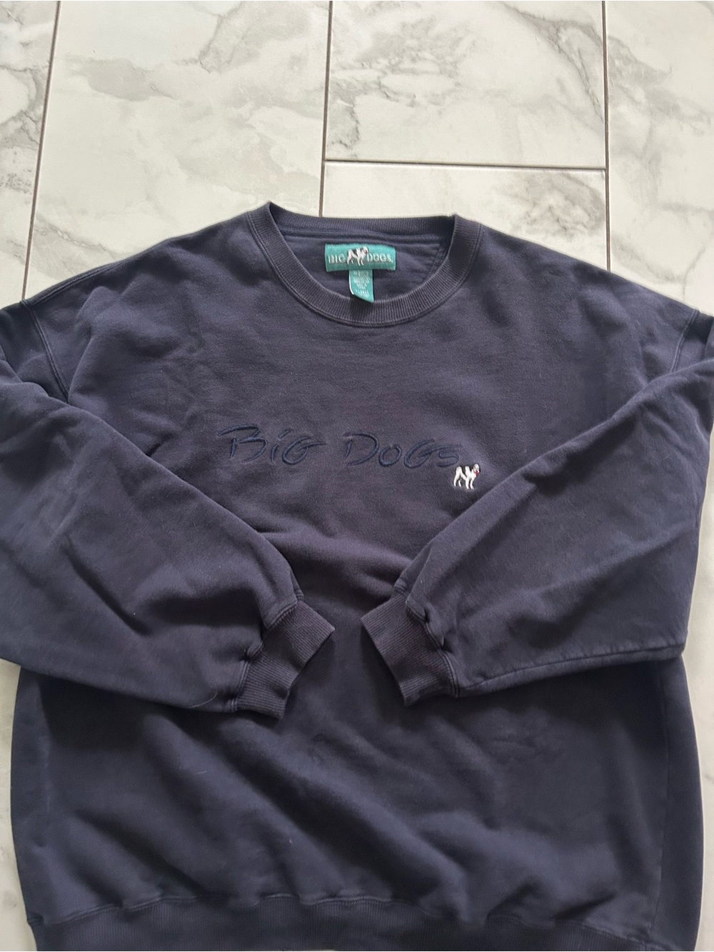 Vintage 90’s Big Dogs Dark Navy Embroidered Crewneck Sweatshirt - Picture 4 of 4